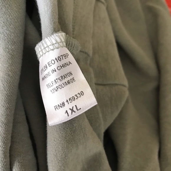 Heyson Sage Green French Terry Cloth Shorts Set Size 1XL Button Down Oversized - Picture 9 of 12